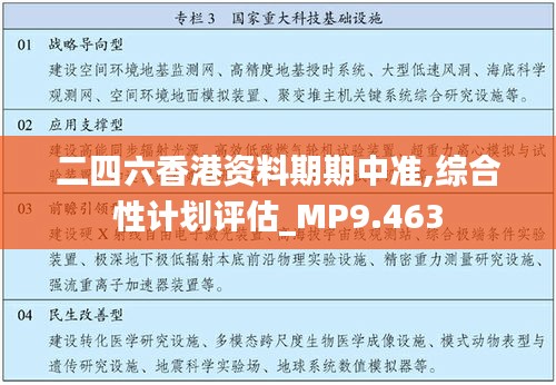 二四六香港资料期期中准,综合性计划评估_MP9.463