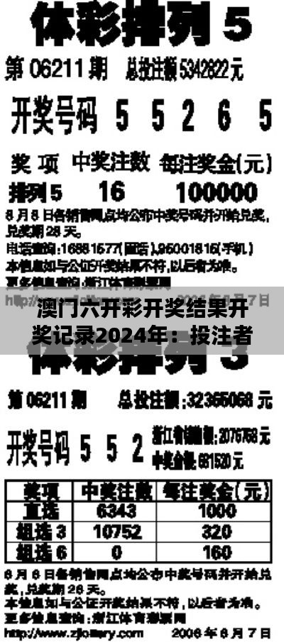 澳门六开彩开奖结果开奖记录2024年：投注者的幸运指南