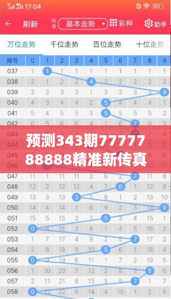 预测343期7777788888精准新传真：彩票预测的前沿技术