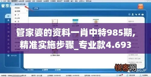 管家婆的资料一肖中特985期,精准实施步骤_专业款4.693