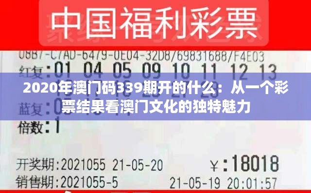 2020年澳门码339期开的什么：从一个彩票结果看澳门文化的独特魅力
