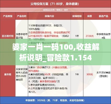 婆家一肖一码100,收益解析说明_冒险款1.154