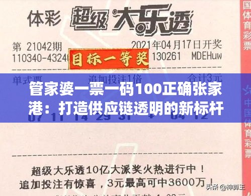 管家婆一票一码100正确张家港：打造供应链透明的新标杆