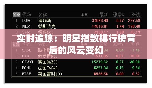 实时追踪：明星指数排行榜背后的风云变幻