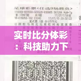 实时比分体彩：科技助力下的体育彩票新体验
