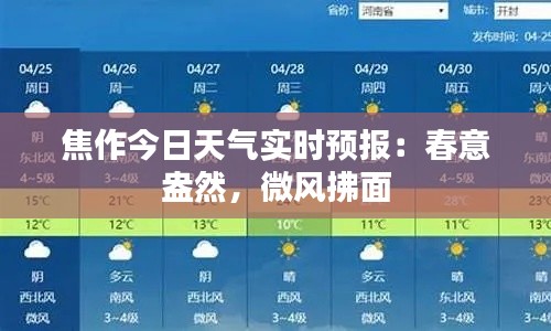 焦作今日天气实时预报：春意盎然，微风拂面
