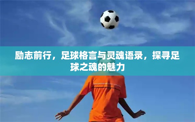 励志前行，足球格言与灵魂语录，探寻足球之魂的魅力