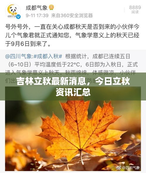 吉林立秋最新消息，今日立秋资讯汇总
