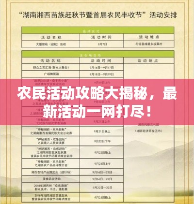 农民活动攻略大揭秘，最新活动一网打尽！
