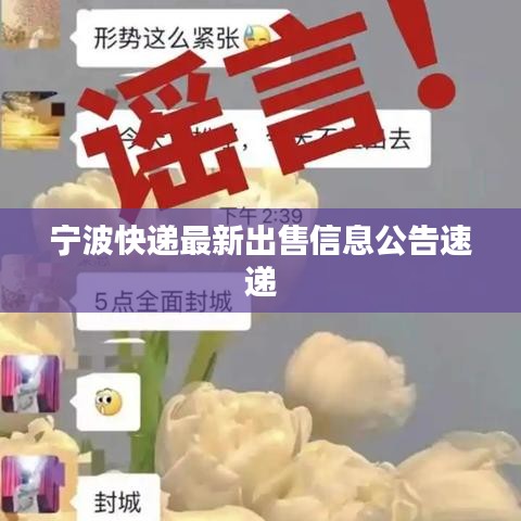 宁波快递最新出售信息公告速递