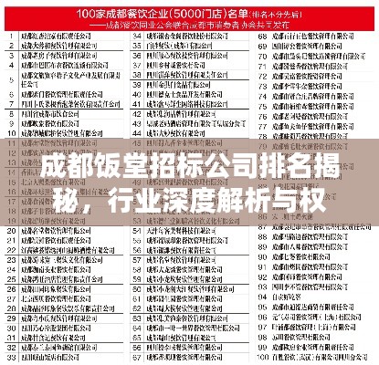 成都饭堂招标公司排名揭秘，行业深度解析与权威评估