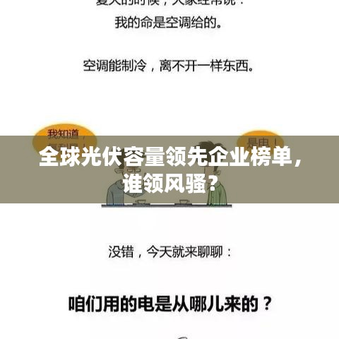 全球光伏容量领先企业榜单，谁领风骚？