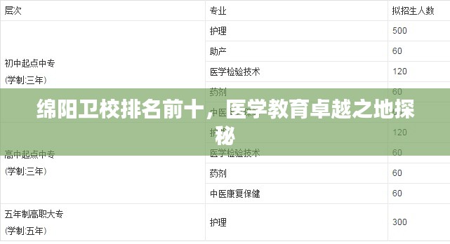 绵阳卫校排名前十，医学教育卓越之地探秘