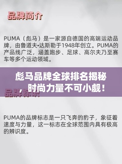 彪马品牌全球排名揭秘，时尚力量不可小觑！