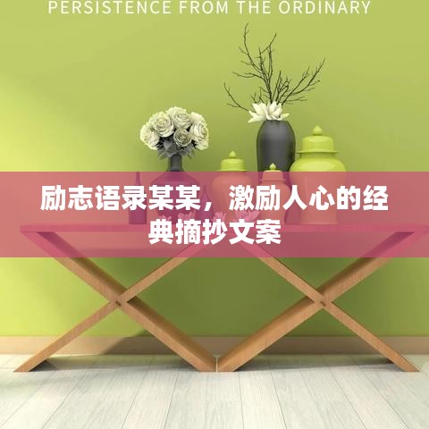 励志语录某某，激励人心的经典摘抄文案