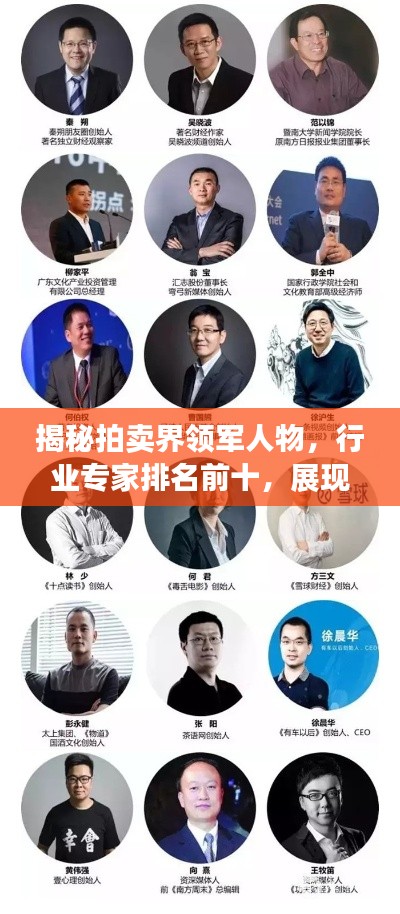 揭秘拍卖界领军人物，行业专家排名前十，展现力量与智慧之巅