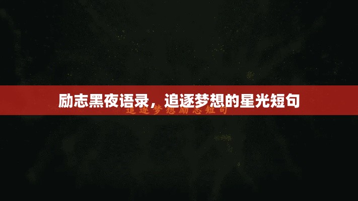 励志黑夜语录，追逐梦想的星光短句