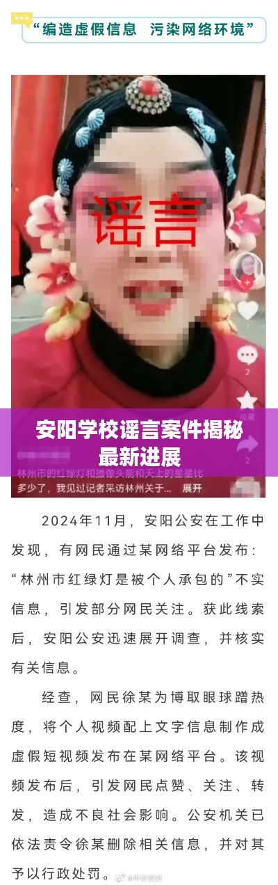 安阳学校谣言案件揭秘最新进展