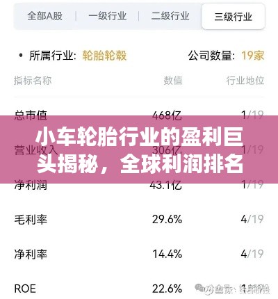 小车轮胎行业的盈利巨头揭秘，全球利润排名榜重磅出炉！