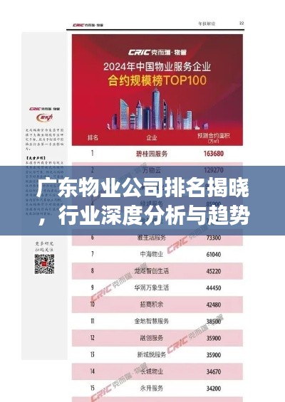 广东物业公司排名揭晓，行业深度分析与趋势解读