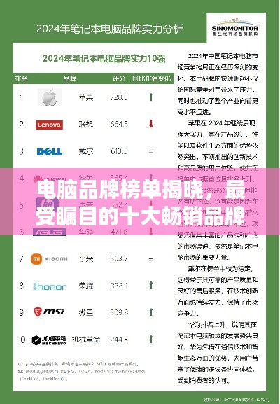 电脑品牌榜单揭晓，最受瞩目的十大畅销品牌