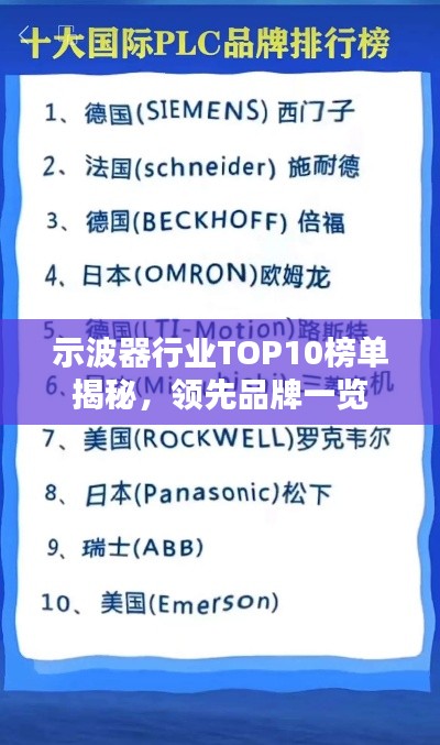 示波器行业TOP10榜单揭秘，领先品牌一览