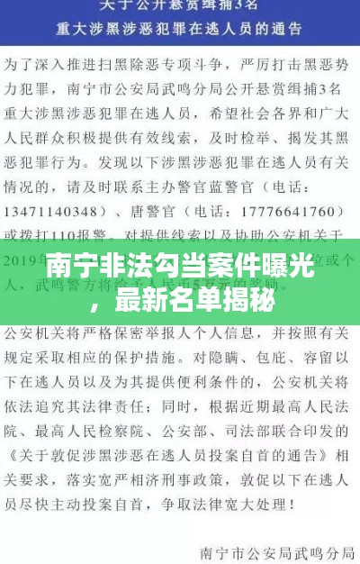 南宁非法勾当案件曝光，最新名单揭秘