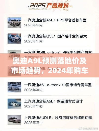 奥迪A9L预测落地价及市场趋势，2024年购车策略重磅解析
