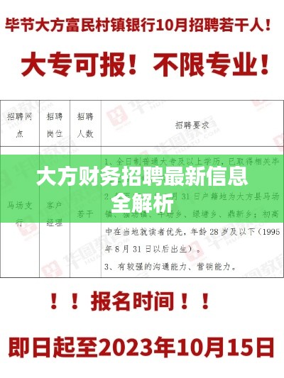 大方财务招聘最新信息全解析