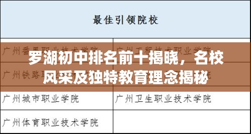 罗湖初中排名前十揭晓，名校风采及独特教育理念揭秘